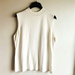 Gap Sleeveless Mock Neck Sweater in Ivory Size XL Tall